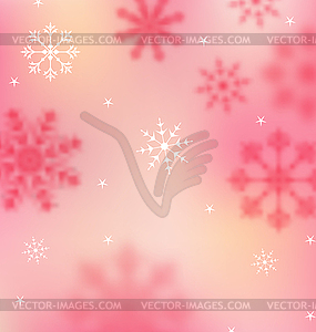 New Year pink wallpaper with snowflakes - vector clip art