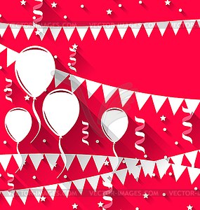 Happy birthday background with balloons and - vector image