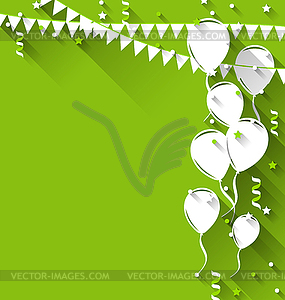 Happy birthday background with balloons and - vector clipart