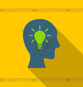 Icon process of generating ideas to solve - vector clip art