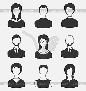 Set business people, different male and female - vector image