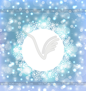 Christmas frame made in snowflakes on elegant - vector clipart