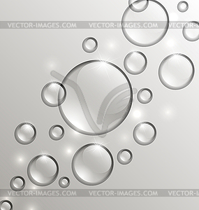 Water abstract background with drops, place for you - vector clipart