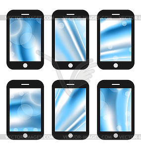 Abstract splash screens for mobile phones app with - vector clipart