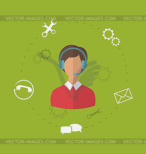 Concept of business customer care service, modern - vector clip art