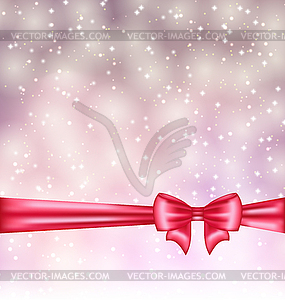 Glowing background with gift bow ribbon - vector clipart