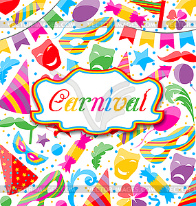 Festive card with carnival and party colorful - vector clip art