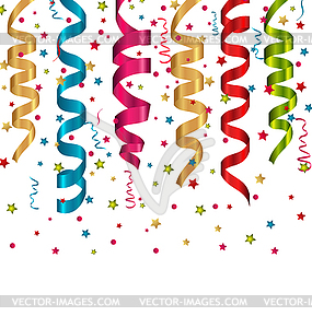 Разноцветные струи керлинг и конфетти для Carniva - стоковый клипарт