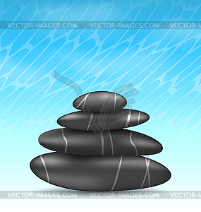 Nature background with pyramid zen spa stones - vector clipart