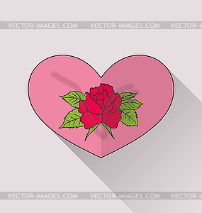 Celebration romantic heart with flower rose for - vector image