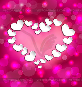 Lighten background with hearts for Valentine Day - vector clipart