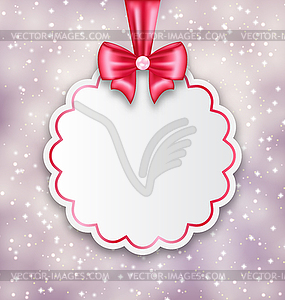 Shimmering background with celebration paper card - vector clipart