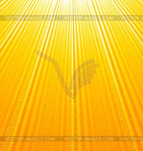 Abstract orange background with sun light rays - vector clipart
