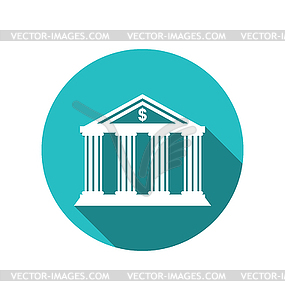 Bank building in style of classical Greek temple, - vector image