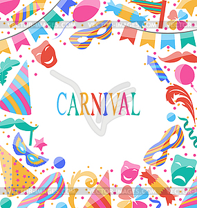 Celebration Carnival card with party colorful - vector image