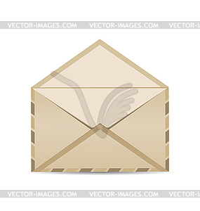 Open retro envelope with shadow - vector image