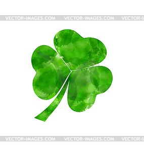 Painted watercolor shamrock for Sai - vector clip art