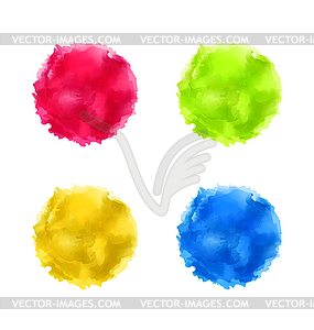 Set abstract watercolor splash, colorful paint - vector clipart