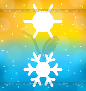 Abstract background with logo of symbol climate - vector image