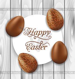 Greeting card with Easter chocolate ornamental - vector clip art