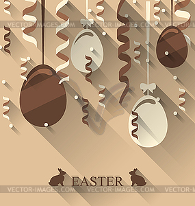 Пасха фон с шоколадными яйцами и - клипарт в формате EPS