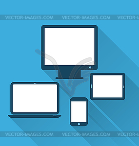 Monitor, laptop, tablet computer, and mobile - vector EPS clipart