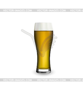 Realistic glass of beer - vector clip art