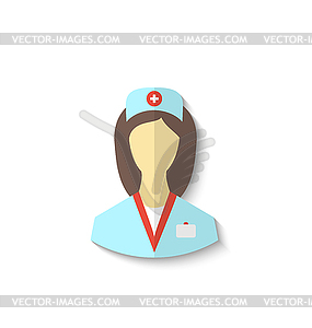 Квартира икона медицинской сестры с тенью - векторный рисунок