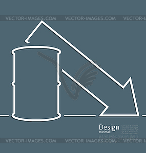 Arrow indicating trend falling stand oil, logo templ - vector image