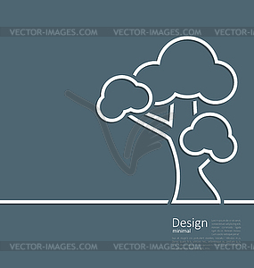 Tree standing alone symbol, design webpage, logo - vector clipart