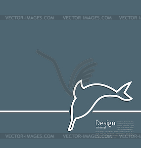 Logo of dolphin in minimal flat style line - vector clip art