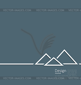 Logo of egyptian pyramid, symbol of tourism, minima - vector clipart