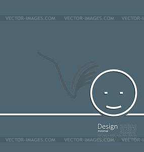 Logo of funny smile in minimal flat style line - vector image