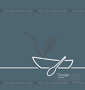 Logo of row boat in minimal flat style line - vector clipart