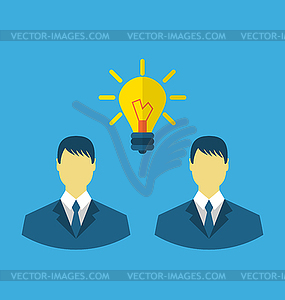 Business people with light bulbs as concept of new - vector clipart / vector image