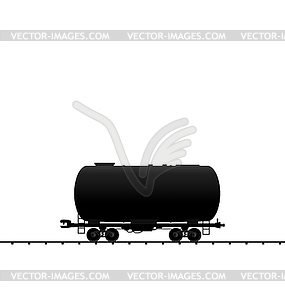 Нефтяной цистерны вагона грузового железнодорожного состава, бла - клипарт в векторе / векторное изображение