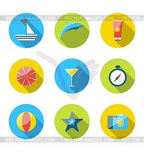 Flat modern set icons of traveling, planning - vector image