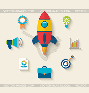 Concept of launch new innovation product on - vector image