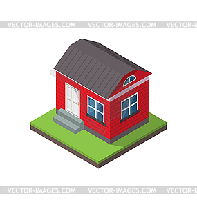 Residential isometric house - royalty-free vector image