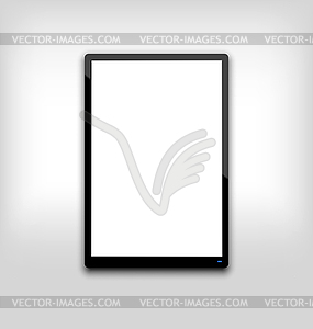 Black tablet pc computer blank white screen with l - royalty-free vector image