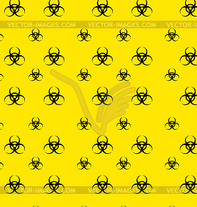 Бесшовные шаблон с Bio Hazard знаках, обои - клипарт в векторном виде