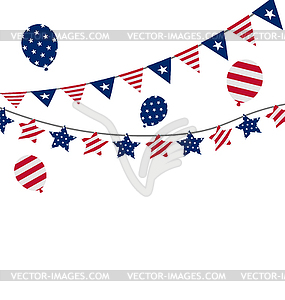 Bunting pennants for Independence Day USA, Presiden - vector clipart