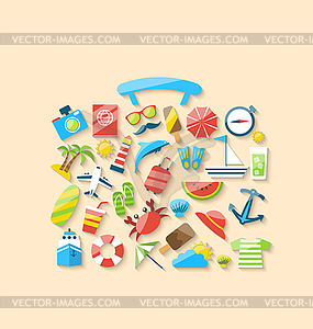 Modern of suitcase is made of set flat icons of - vector image