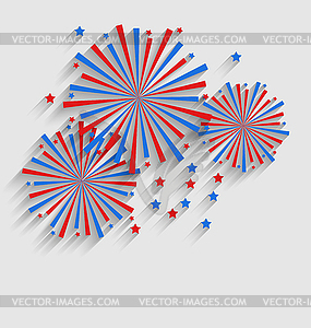 Firework Colorized in Flag US for Celebration - vector clipart