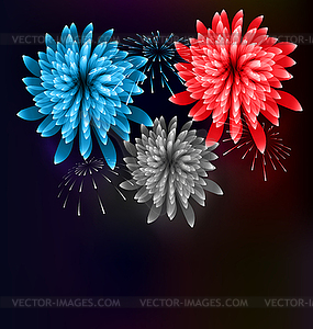 Firework Colorized in Flag US for Celebration Event - color vector clipart