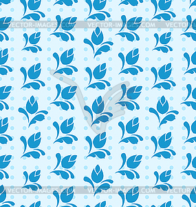 Seamless Pattern with Floral Elements, Blue - vector clipart