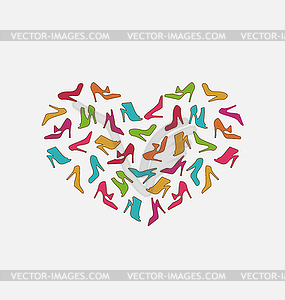 Heart Made in Women Shoes - vector clip art