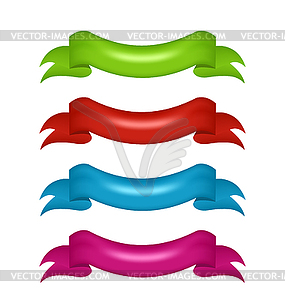 Set colorful satin ribbon tape - color vector clipart