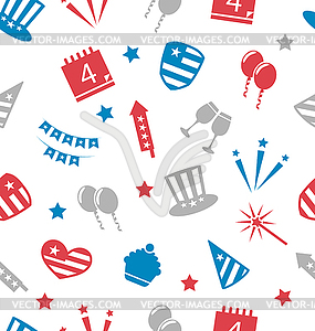 Seamless Pattern for Independence Day of America, - vector image