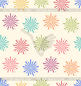 Seamless Pattern Colorful Firework for Holiday - vector image